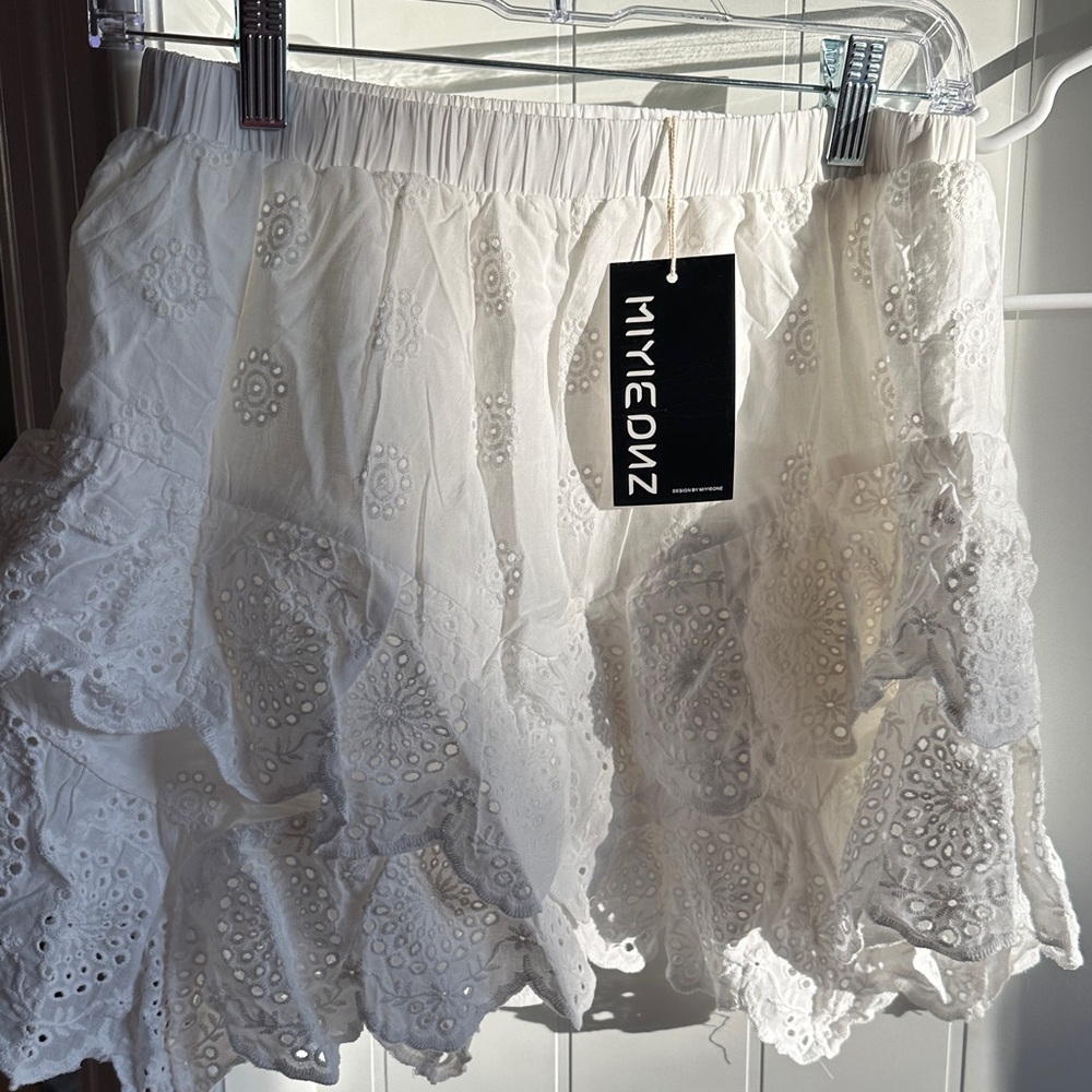 White Eyelet Skort